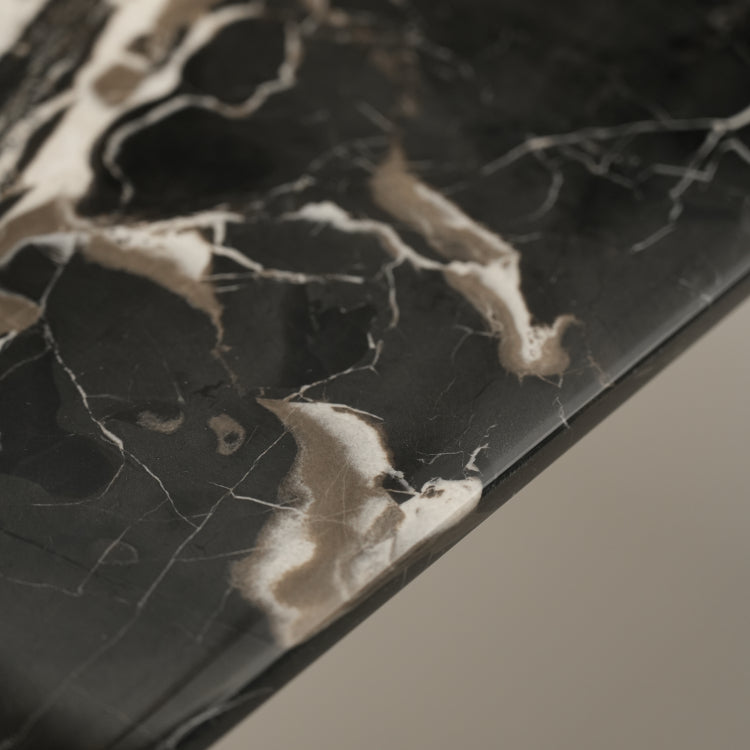 デザイナーズ 大理石ダイニングテーブル ブラック×ホワイト 天然石天板 高級モノトーンインテリア jrjj-6112