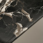 デザイナーズ 大理石ダイニングテーブル ブラック×ホワイト 天然石天板 高級モノトーンインテリア jrjj-6112