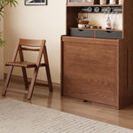 天然木の伸縮式ダイニングテーブルセット 折りたたみチェアと収納一体型サイドボードを備えた北欧調スペースセーブ家具 xmw-01