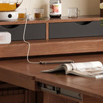 天然木の伸縮式ダイニングテーブルセット 折りたたみチェアと収納一体型サイドボードを備えた北欧調スペースセーブ家具 xmw-01