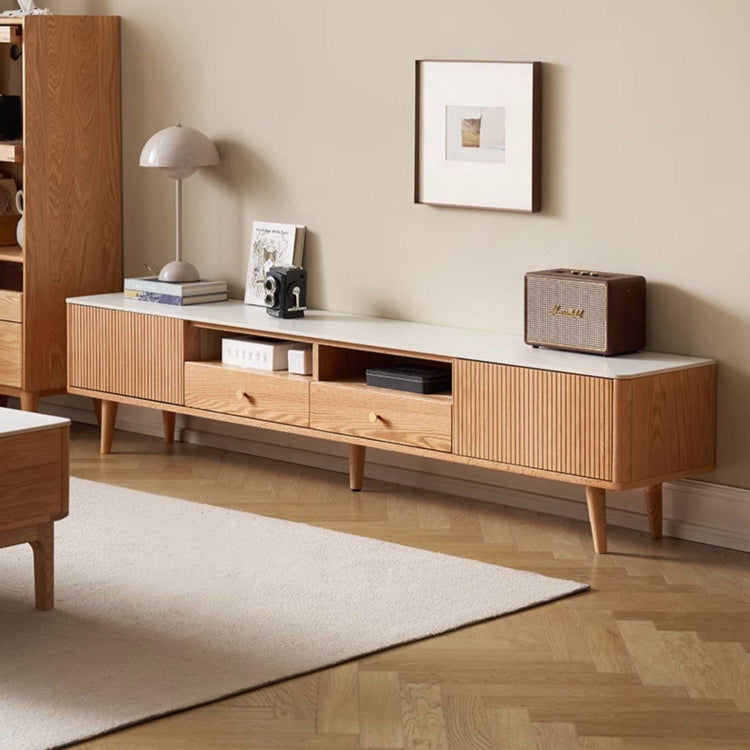 テレビ台 ナチュラル ブラウン オーク材 セラミック キリ材 真鍮 ysys-a1083-tvstand