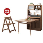 天然木の伸縮式ダイニングテーブルセット 折りたたみチェアと収納一体型サイドボードを備えた北欧調スペースセーブ家具 xmw-01