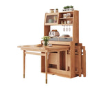 天然木の伸縮式ダイニングテーブルセット 折りたたみチェアと収納一体型サイドボードを備えた北欧調スペースセーブ家具 xmw-01