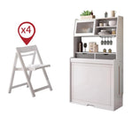 天然木の伸縮式ダイニングテーブルセット 折りたたみチェアと収納一体型サイドボードを備えた北欧調スペースセーブ家具 xmw-01