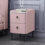 ナイトテーブル カーキ ライトグレー ピンク ミントグリーン オレンジ グリーン ブルー ブラック ブラウン ベージュ ダークグレー マイクロファイバーレザー スチール パイン セラミック yk-11-nighttable