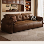 フレンチヴィンテージ レザーソファーベッド 多機能 折りたたみ 伸縮式 一台二役 一人掛け 二人掛け 小型 リビングソファー hmm-3771