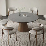 セラミック天板丸ダイニングテーブル アッシュ無垢材 ホワイト sm-315