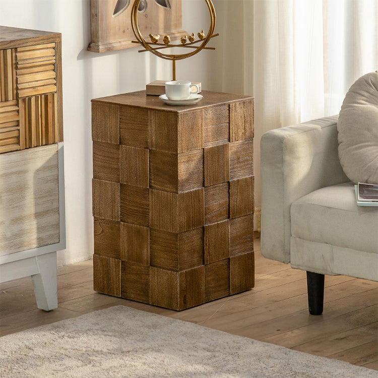 モダンなスギ材ナイトテーブル|洗練されたデザインでお部屋を格上げ hdst-4221