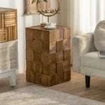 モダンなスギ材ナイトテーブル|洗練されたデザインでお部屋を格上げ hdst-4221