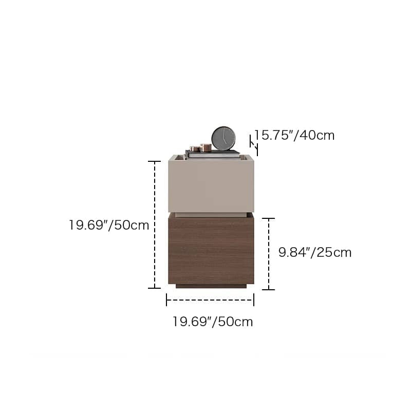 エレガントなデザインの多層板製ナイトテーブル|モダンなベッドサイド収納 hmq-1925