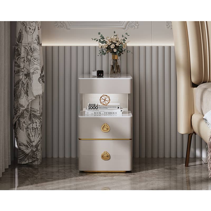 高級感溢れる無垢材とセラミックのナイトテーブル hmq-1923