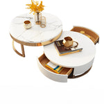 ラグジュアリーテイストの大理石センターテーブル - パイン多層板デザインで魅せるリビングアクセント hgnzj-4328