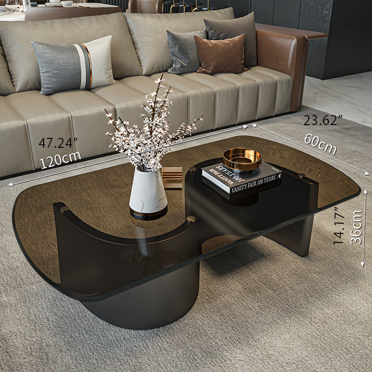 スタイリッシュなセンターテーブル | 強化ガラスと綿麻素材を使用したモダンなデザイン fel-3062