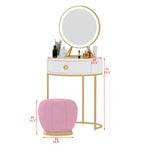 ゴージャスなパイン材化粧台セットーエレガントな美を追求するデザイン hyq-4434