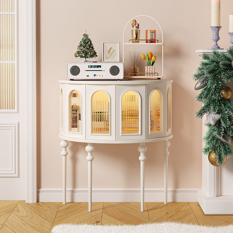 おしゃれなオーク製キャビネット - 強化ガラス扉付き収納家具 hsxz-2184