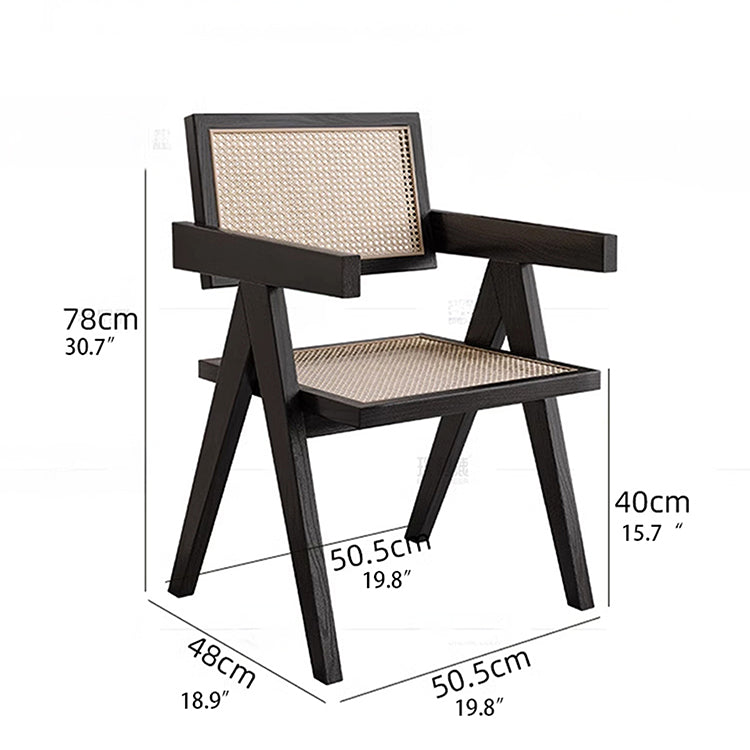 シックなアッシュ材ラタンチェア|モダンデザインインテリア必見 hlxl-4402