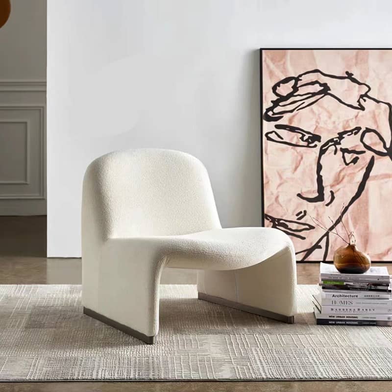 シープボア綿麻チェア|モダンデザインの心地よい座り心地 fdfh-2215