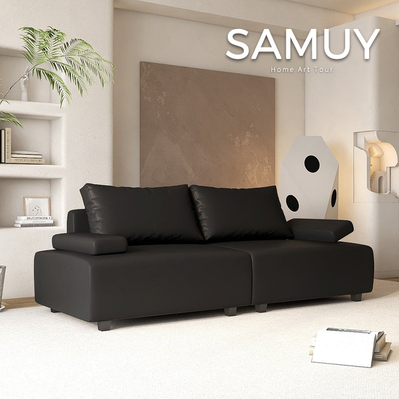 高品質 ソファー 木製フレーム&MDF 多機能合皮フェイクレザーソファ fsmy-399