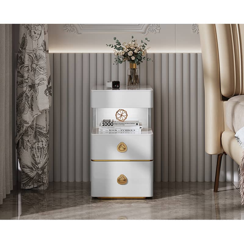 高級感溢れる無垢材とセラミックのナイトテーブル hmq-1923