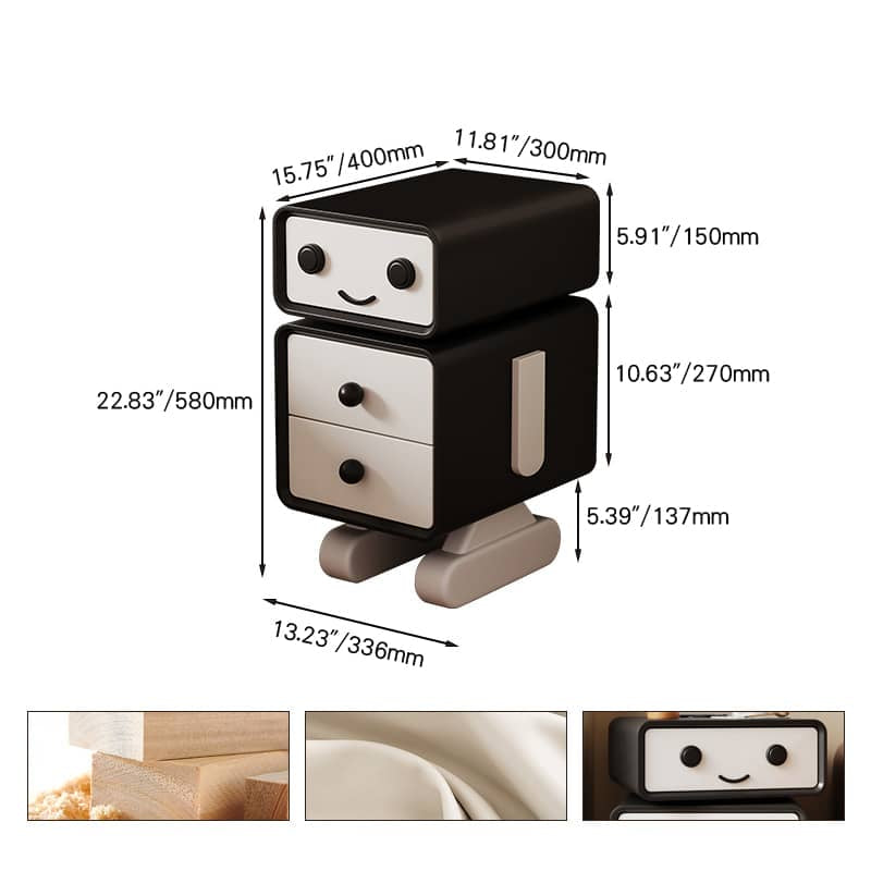 【リユース】パイン材×ガラス×PUレザー製ナイトテーブル - 8色選べる魅惑の組み合わせ hmq-1920