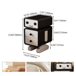 【リユース】パイン材×ガラス×PUレザー製ナイトテーブル - 8色選べる魅惑の組み合わせ hmq-1920