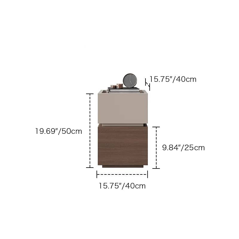 エレガントなデザインの多層板製ナイトテーブル|モダンなベッドサイド収納 hmq-1925