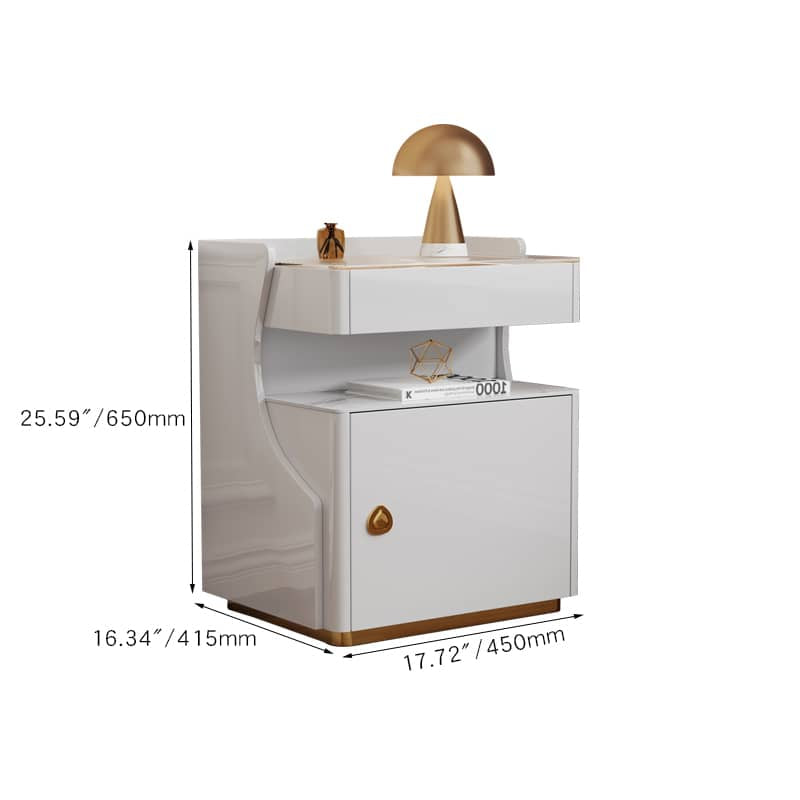 モダンなデザインが魅力!高級ガラス製ナイトテーブル hmq-1921