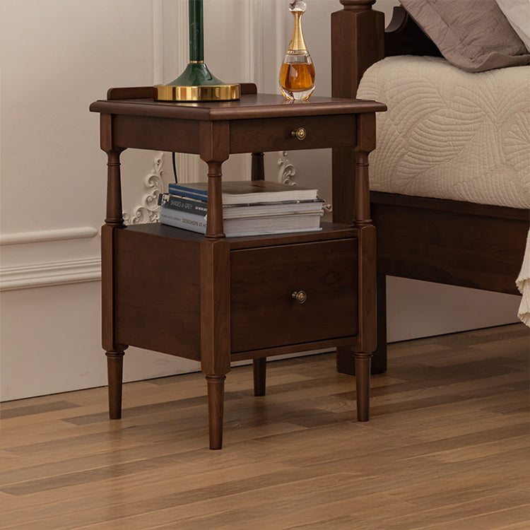高品質 チェリー材&ポプラ材 ナイトテーブル コンパクトデザイン おしゃれ 北欧風 寝室家具 hsxz-2171