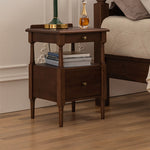 高品質 チェリー材&ポプラ材 ナイトテーブル コンパクトデザイン おしゃれ 北欧風 寝室家具 hsxz-2171