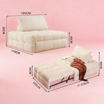 パフ風 折りたたみソファベッド 1人掛け リビング用 のびる伸縮タイプ くつろぎ系 コンパクトソファ fms-1844-01