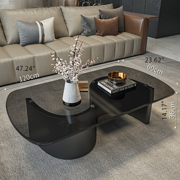 スタイリッシュなセンターテーブル | 強化ガラスと綿麻素材を使用したモダンなデザイン fel-3062