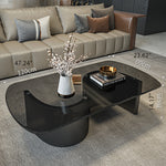 スタイリッシュなセンターテーブル | 強化ガラスと綿麻素材を使用したモダンなデザイン fel-3062