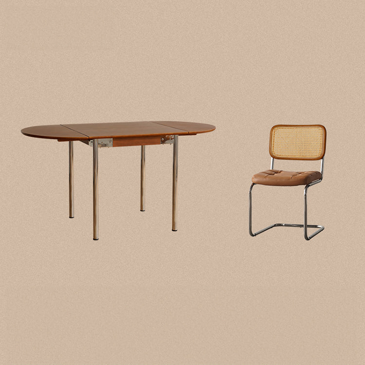 ラタンとPUレザーのスタイリッシュチェア | 多層板&ステンレス&チェリー材使用 fpmxm-2772