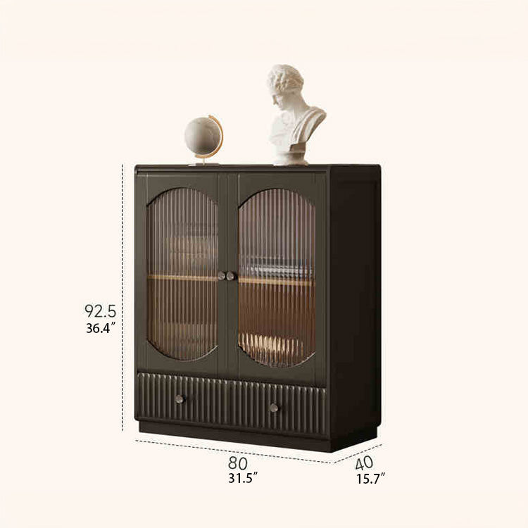 モダンデザイン多層板キャビネット ガラス&アルミニウム合金使用キャビネット収納 hlxl-4414