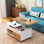 モダンデザイン多層板製センターテーブル|昇降式&収納機能付き fcx-2587