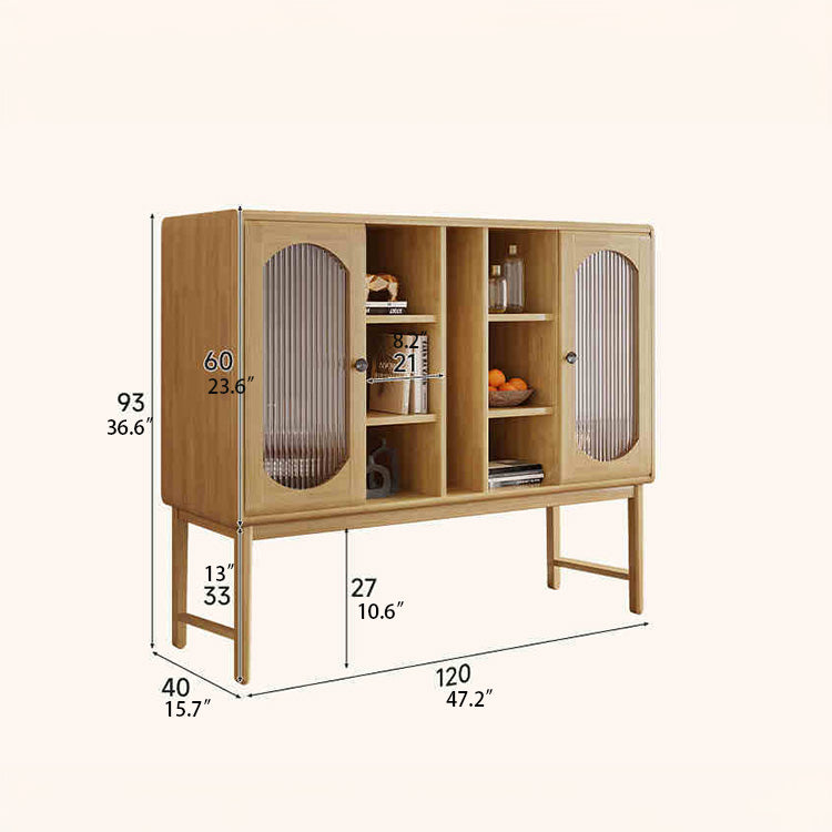 シックなデザイン!多層板&ガラスのモダンキャビネット - アルミ合金フレーム付き hlxl-4415