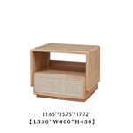 アッシュ材とラタン使用の高級ナイトテーブル | 収納力抜群でおしゃれなデザイン hjhms-1054
