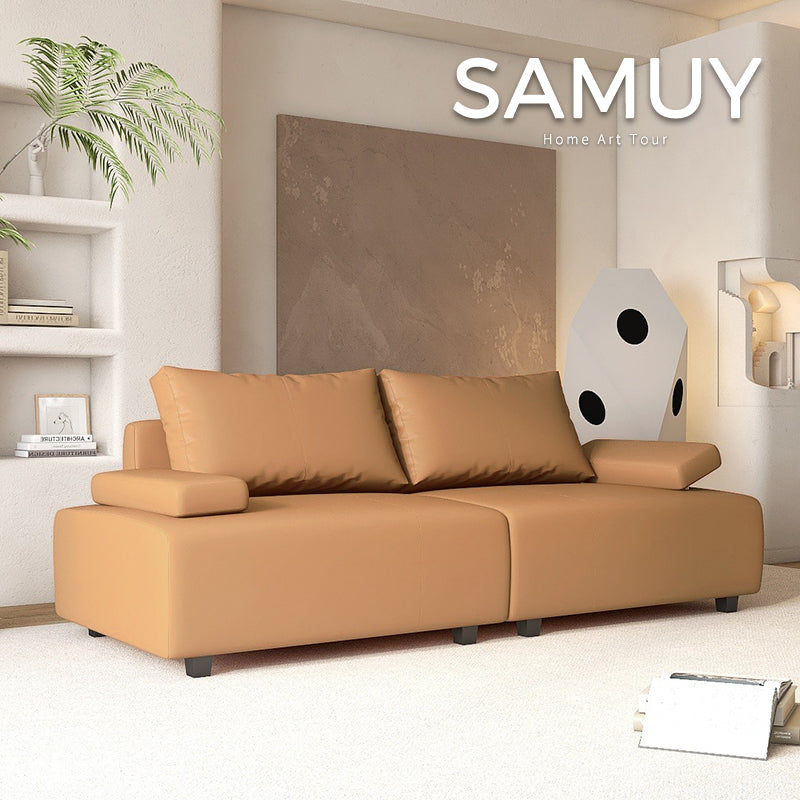 高品質 ソファー 木製フレーム&MDF 多機能合皮フェイクレザーソファ fsmy-399