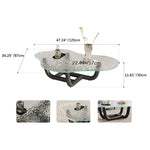 アッシュ材と強化ガラスのセンターテーブル - モダンデザインでおしゃれなリビングに最適 fif-4516