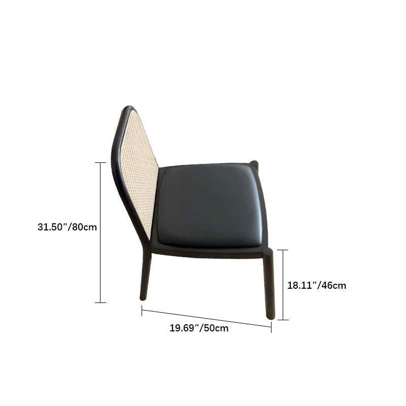 アッシュ材とラタンの組み合わせが美しいPUレザーチェア【モダンデザイン】 fmus-4084