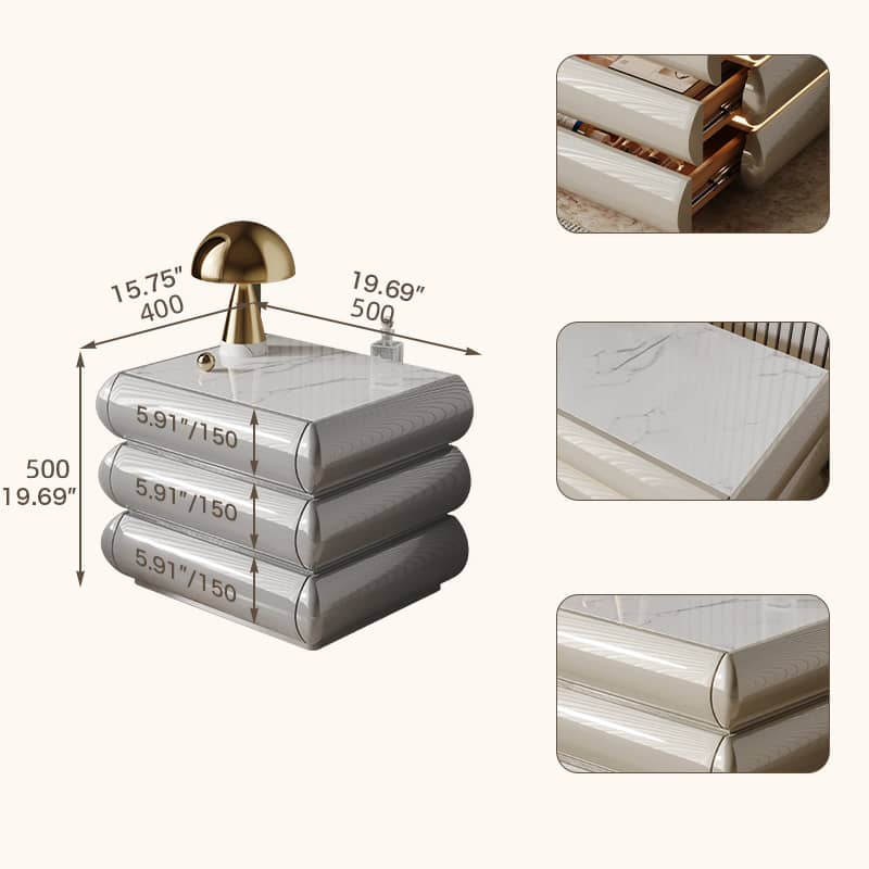 高級無垢材ナイトテーブル セラミック製 ランプ付き モダンデザイン ベッドサイドテーブル hmq-1934