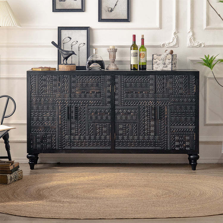 エレガントな北欧風パイン製キャビネット|モダンなインテリアにぴったり hdst-4251