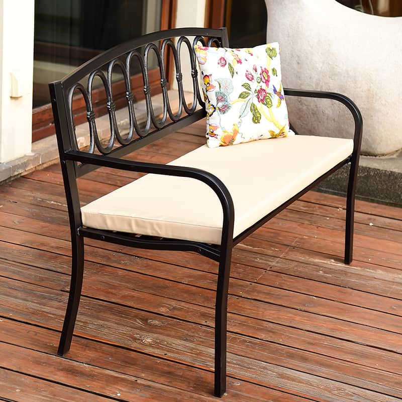 ガーデンベンチ 2人掛け 3人掛け アイアン 肘掛け 背もたれ付き アンティーク調 ガーデンチェア ベンチ コンパクト 長椅子 テラス zy-101