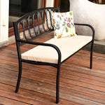 ガーデンベンチ 2人掛け 3人掛け アイアン 肘掛け 背もたれ付き アンティーク調 ガーデンチェア ベンチ コンパクト 長椅子 テラス zy-101