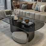 スタイリッシュなセンターテーブル | 強化ガラスと綿麻素材を使用したモダンなデザイン fel-3062