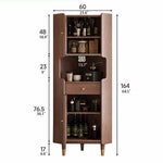 アッシュ材キャビネット 銅ガラスのエレガントデザイン | 高級感あふれる収納家具 hlxl-4403