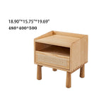 アッシュ材とラタン使用の高級ナイトテーブル | 収納力抜群でおしゃれなデザイン hjhms-1054