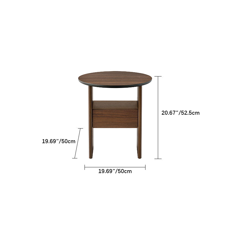 モダンデザイン!多層板ラウンドナイトテーブル - ベッドサイドに最適 fif-4525