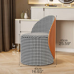 高級感あふれる実木シープボアスツール - エアレザー&綿麻クッション付きデザインチェア fel-1977