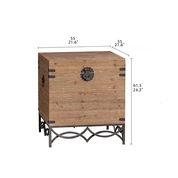 スギ材とアイアンのレトロなナイトテーブル — おしゃれ空間を演出 hdst-4232